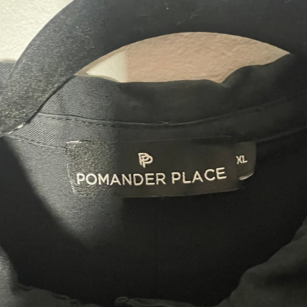 Pomander Place Dress Women's XL Black 100% Cotton Long Sleeve Pockets - Picture 5 of 8